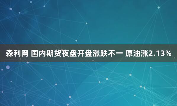 森利网 国内期货夜盘开盘涨跌不一 原油涨2.13%